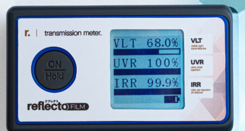 reflectofilm transmission meter Reflectofilm premium window film performance test transmission meter UVR IRR VLT verification